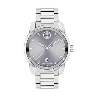 Movado BOLD Verso 42MM Grey Dial Stainless Steel Watch. 3601204