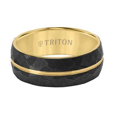 Triton 8MM Two-Tone Titanium Wedding Band. Size 10