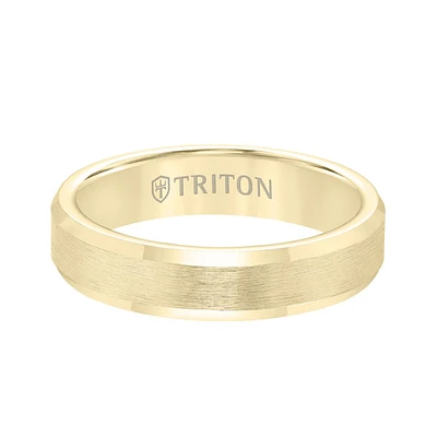 Triton 5MM Yellow Tungsten Wedding Band. Size 10