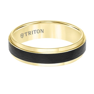 Triton 6MM Two-Tone Tungsten Wedding Band. Size 10