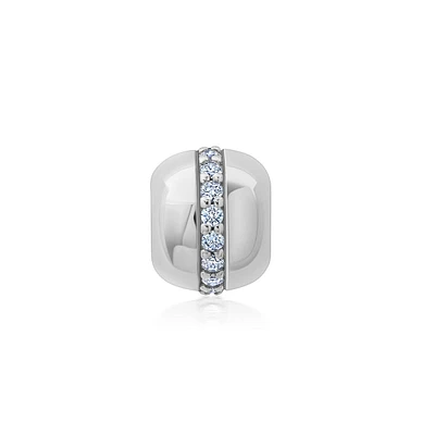 Crislu Platinum Plated Sterling Silver Cubic Zirconia Bead Charm