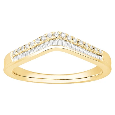 1/4 CTW Diamond Anniversary Tiara Crown Ring in 10KT Yellow Gold