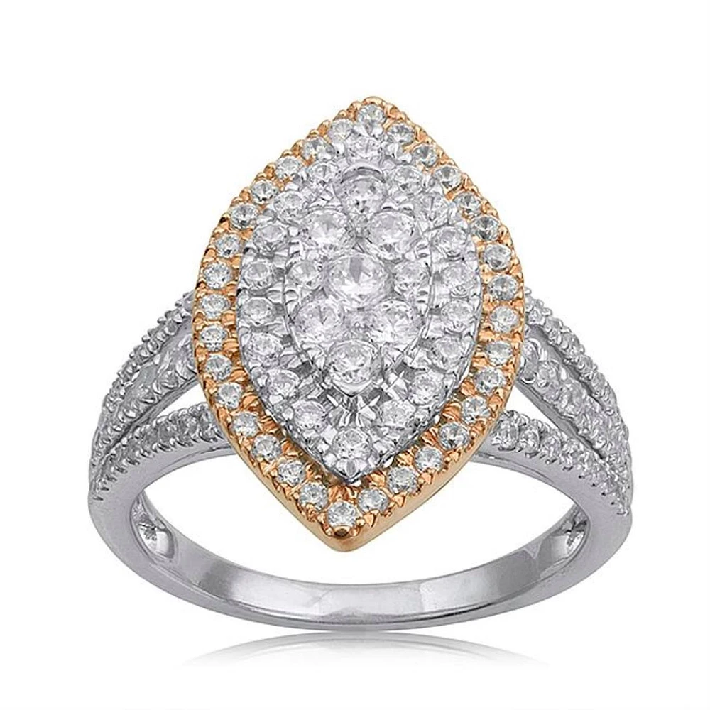 DAN Red Hot Deal 1 CTW Diamond Ring in 10KT White and Rose Gold | Pacific  City