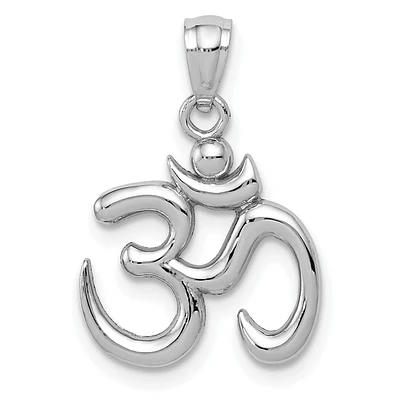 14KT White Gold Om Symbol Charm