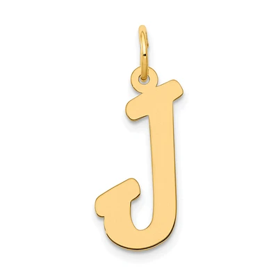 14k Large Script Initial J Charm