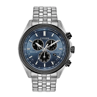 Citizen Watch with 44MM Blue Round Dial and Stainless Steel Bracelet. BL5568-54L