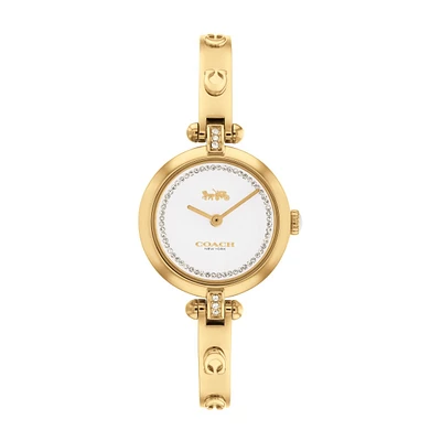 Coach Cary Crystal Accent 26MM Dial Goldtone Stainless Steel Watch. 14504082