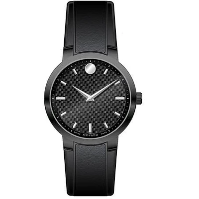 Movado Gravity with Black Carbon Fiber Dial and Rubber Strap. 0606849