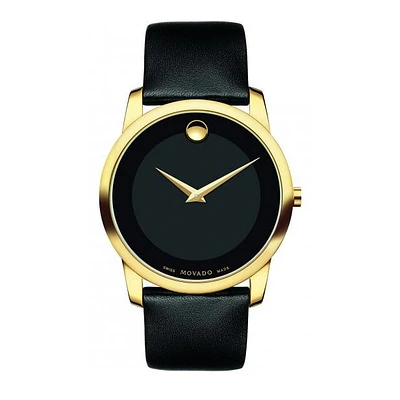 Movado Museum Classic with Black Dial and Leather Strap. 0607271