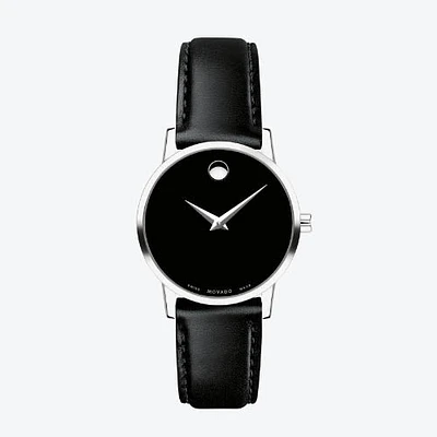 Movado Museum Classic with Black Dial and Leather Strap. 0607274