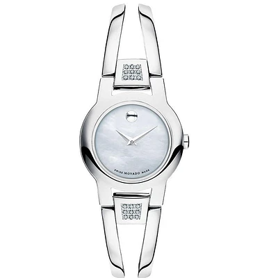 Movado Amorosa with Mother-of-Pearl Dial and Diamond Accent Stainless Steel Bracelet. 0606617