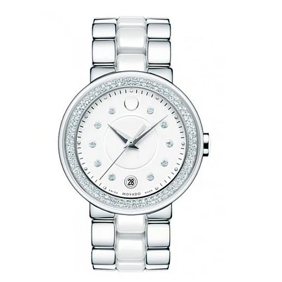 Movado 28MM White Ceramic Watch. 0606625