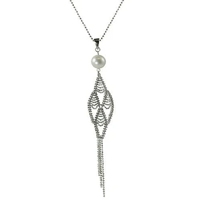 Round Pearl 18-inch Pendant in Sterling Silver