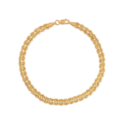 10KT Gold Double Strand Rope Bracelet