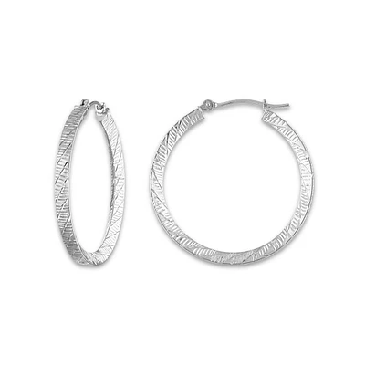 10KT White Gold 30MM Hoop Earrings