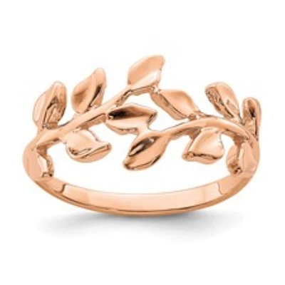 10KT Rose Gold Fashion Leaf Ring