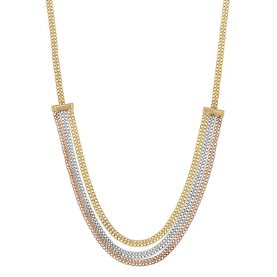 14KT Gold Tri-Color 17-inch Necklace