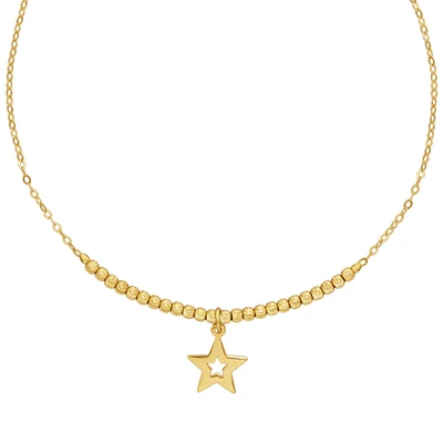 14KT Yellow Gold 17-inch Star Necklace