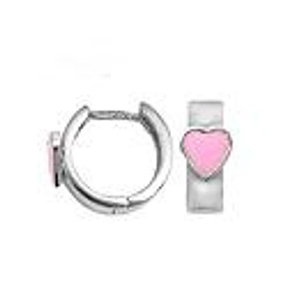 Kiddie Kraft Sterling Silver Heart Huggie Earrings