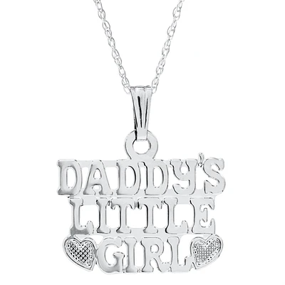 Kiddie Kraft Sterling Silver 15-inch Childrens Daddy's Little Girl Pendant