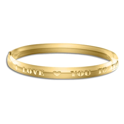 Kiddie Kraft 14KT Yellow Gold Filled Childrens Bangle I Love You to the Moon Bracelet