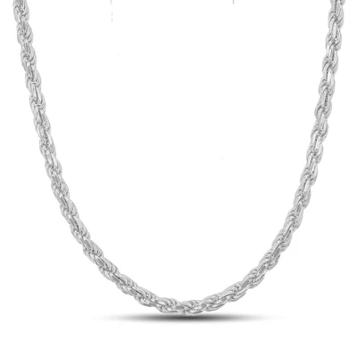 Sterling Silver 24-inch 5MM Diamond-cut Chain