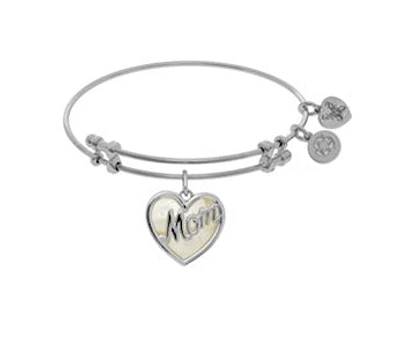 Silver-tone Base Metal Bangle Mom Bracelet