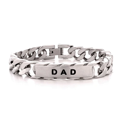 Stainless Steel 8.5-inch Curb Link Dad Bracelet