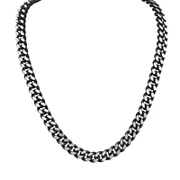 Black Enamel Coated Stainless Steel 24-inch 9.5MM Curb Chain