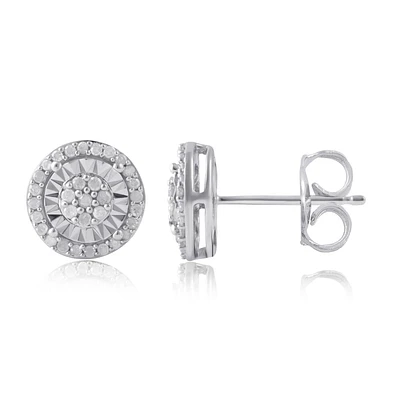 Sterling Silver 1/4 CTW Diamond Stud Earrings