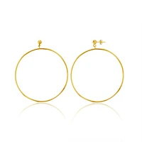 14KT Yellow Gold Plated Sterling Silver 80MM Hoop Earrings