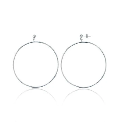 Sterling Silver 80MM Hoop Earrings