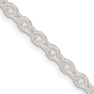 Sterling Silver 30-inch 3.75MM Fancy Rolo Chain Necklace