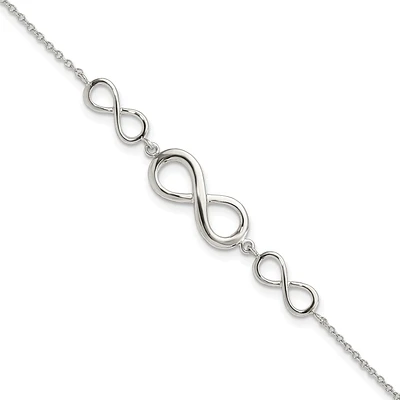 Sterling Silver 7.25-inch Infinity Bracelet