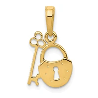 14K Polished Key & Lock Charm