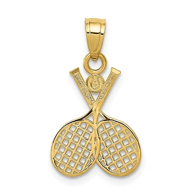 14k Double Tennis Racquet Charm