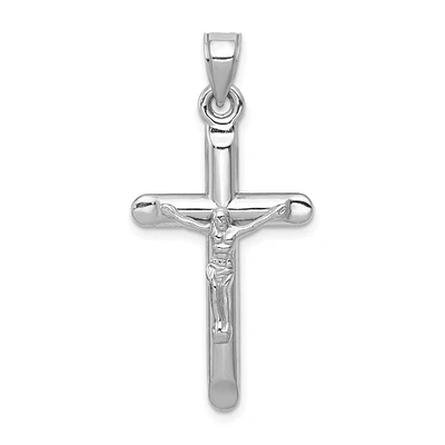 14KT White Gold 36X17MM Three Dimensional Crucifix Cross Pendant. Chain Not Included