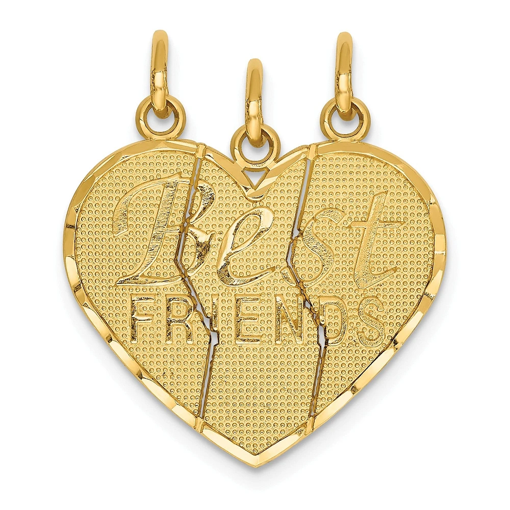 14KT Gold 3-Piece Break-Apart Friend Charm. Chain not Included