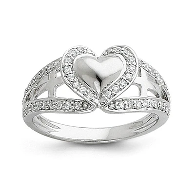 Crossed Pure Heart Ring