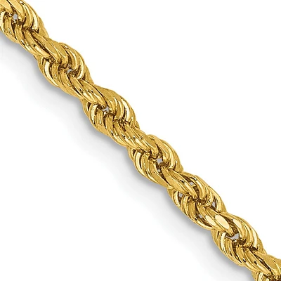 14KT Yellow Gold 16-inch 2.25MM Diamond-cut Lobster Clasp Rope Chain