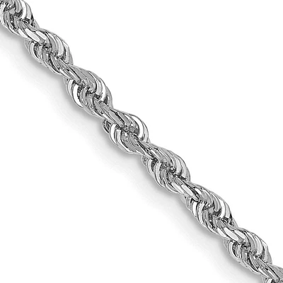 10KT White Gold 18-inch 2.25MM Diamond-cut Rope Chain