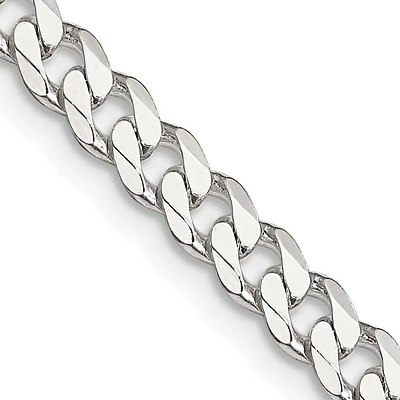 Sterling Silver 24-inch 4.5MM Lobster Clasp Curb Chain