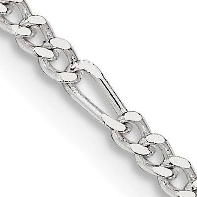 Sterling Silver 24-inch 2.25MM Lobster Clasp Figaro Chain