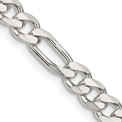 Sterling Silver 24-inch 5.5MM Lobster Clasp Figaro Chain