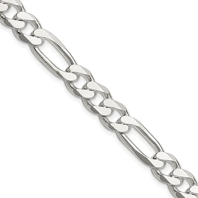 Sterling Silver 20-inch 8MM Lobster Clasp Figaro Chain