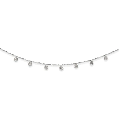 Sterling Silver Cubic Zirconia 16-inch Fashion Choker Necklace