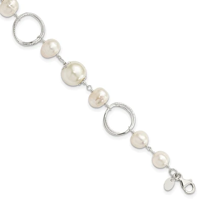 Sterling Silver Pearl 8.5-inch Lobster Clasp Bracelet