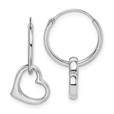 Sterling Silver Heart Hoop Earrings