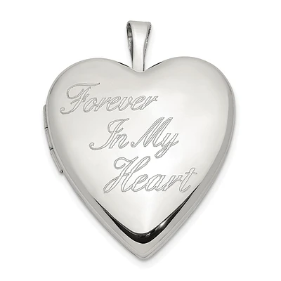 Engravable Sterling Silver Heart Locket Forever In My Heart Pendant