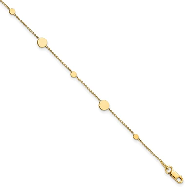 14KT Yellow Gold Mini Disc 9-inch Anklet